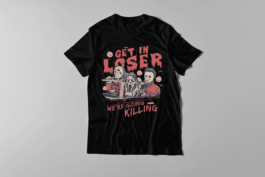 "Vintage Horror Movie Graphic T-Shirt for Adults" Get in Loser