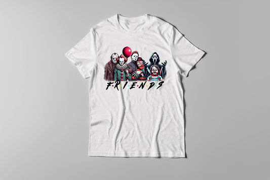 "Vintage Horror Movie Graphic T-Shirt for Adults"  Scary Friends